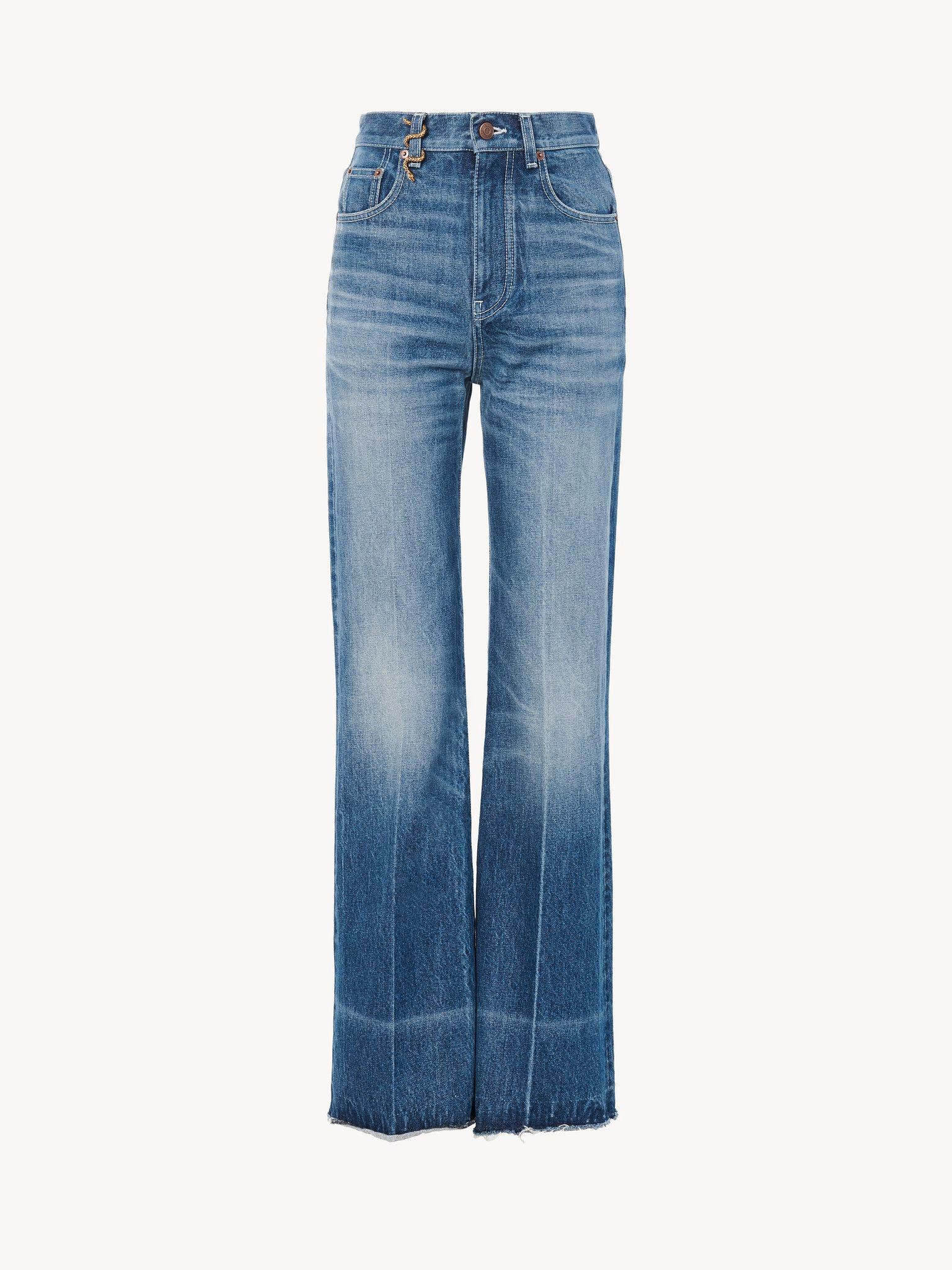 High-rise bootcut jeans in denim Product Image