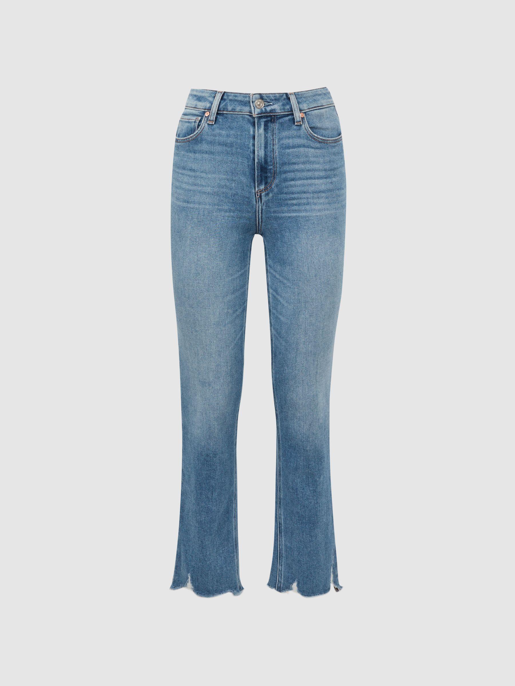 Paige High Rise Distressed Hem Jeans in Mel Destroyed Hem Product Image