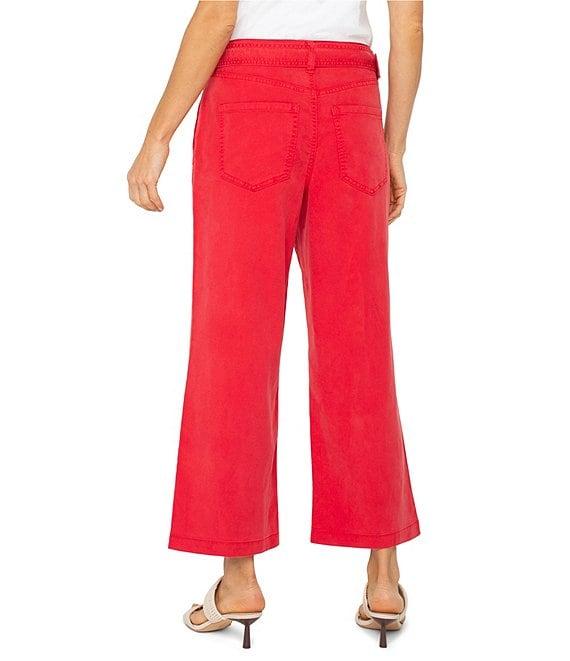 Liverpool Los Angeles Petite Size Stride High Rise Belted Wide Leg Crop Pants Product Image