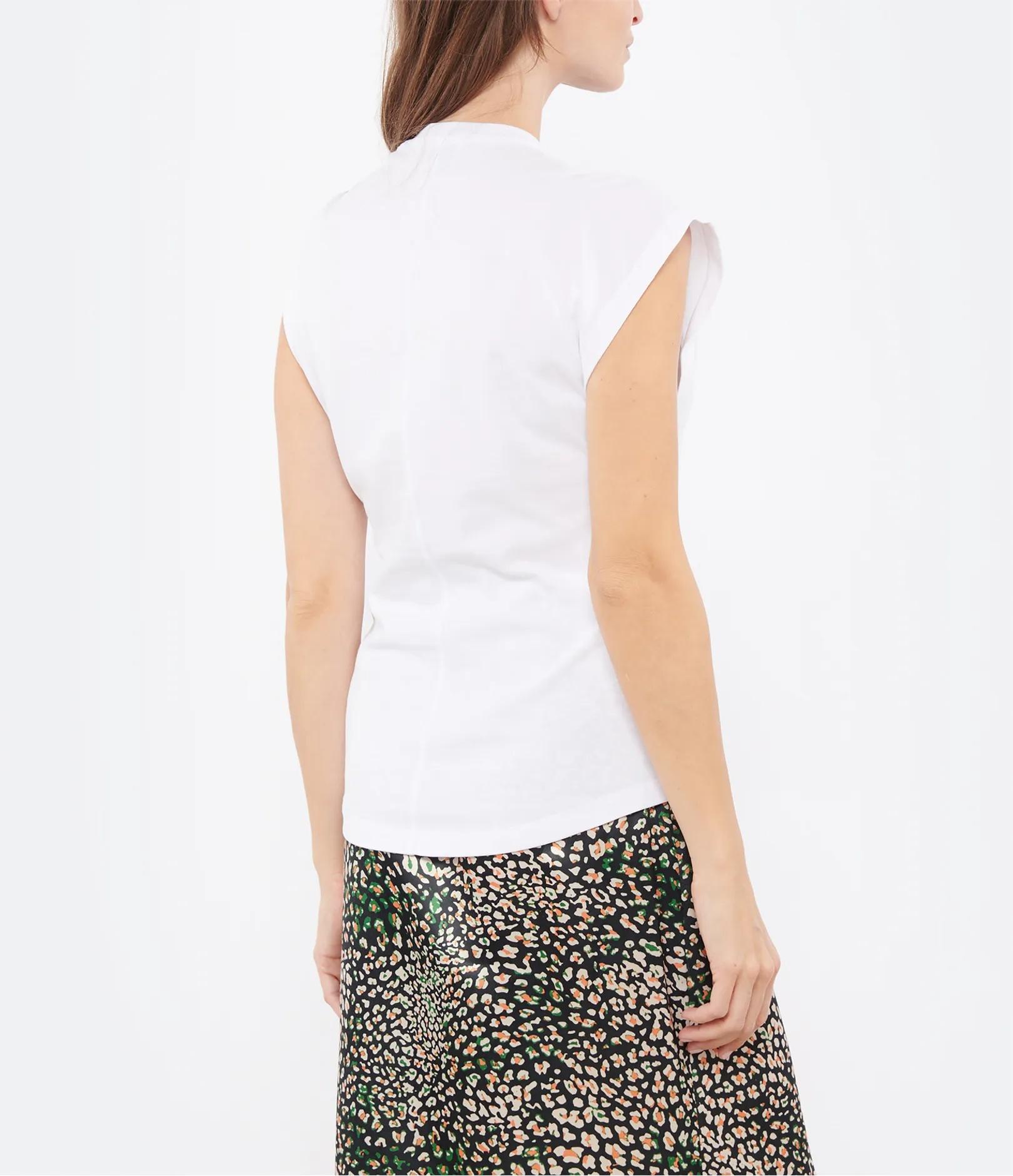 ISABEL MARANT Cap Sleeves Knot-detail Cotton Top In White Product Image