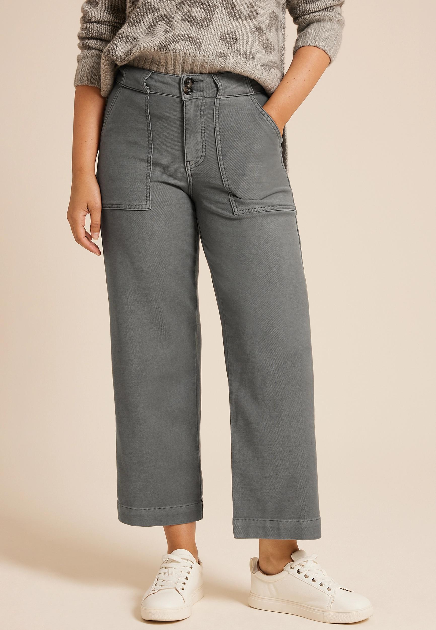 Maurices Womens Patch Pocket High Rise Wide Leg Pants Product Image
