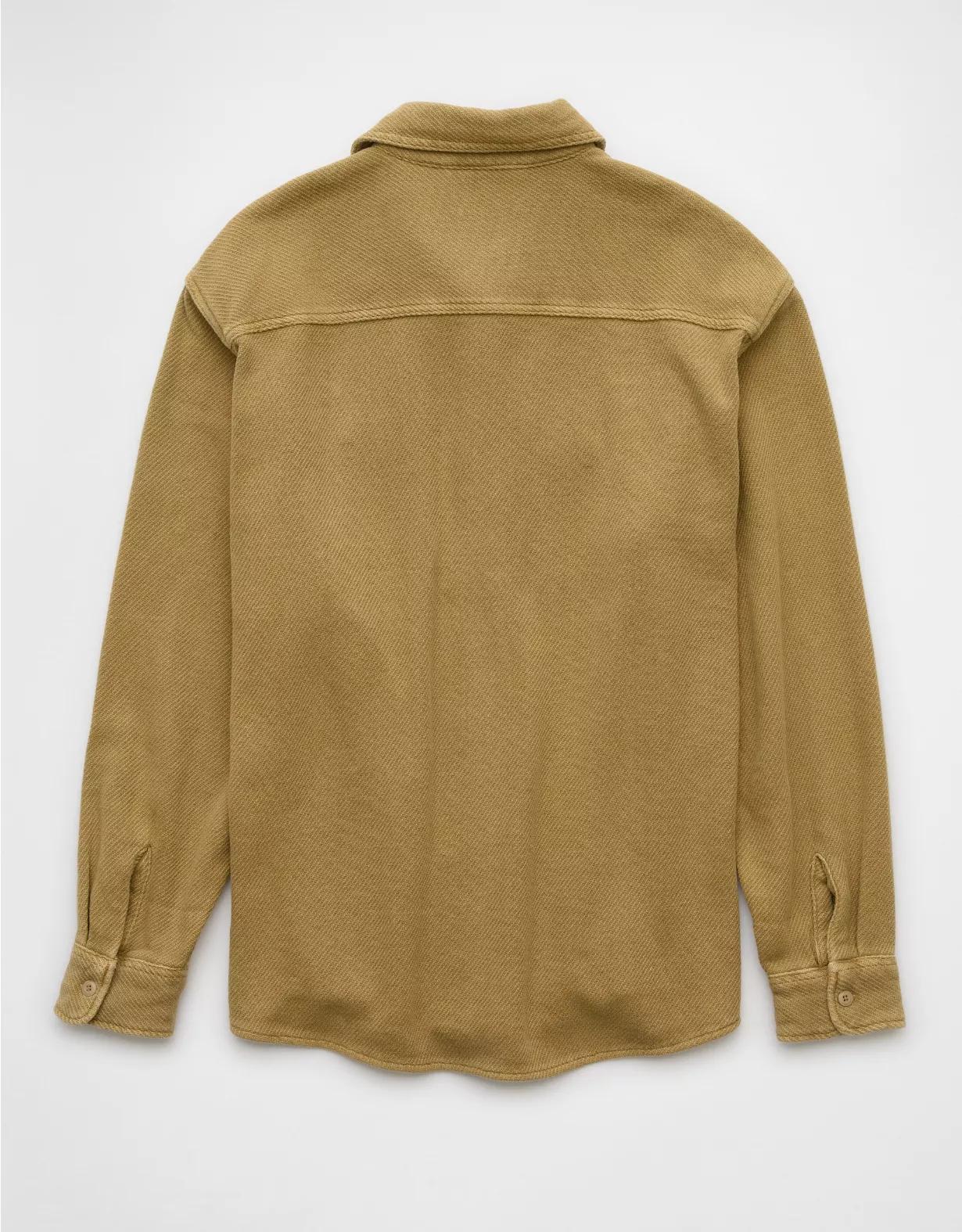 AE Textured Solid Flannel Shirt Product Image