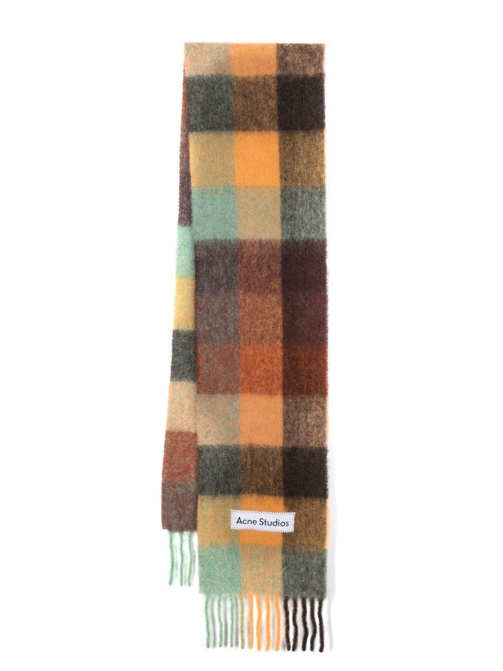 checked mohair-blend scarf Product Image