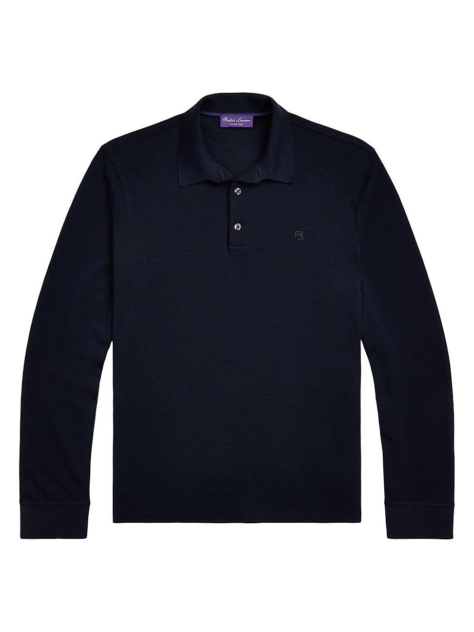 Mens Wool Piqu Long-Sleeve Polo Shirt Product Image