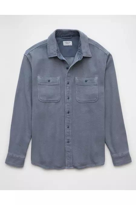 AE Textured Solid Flannel Shirt Men's Product Image