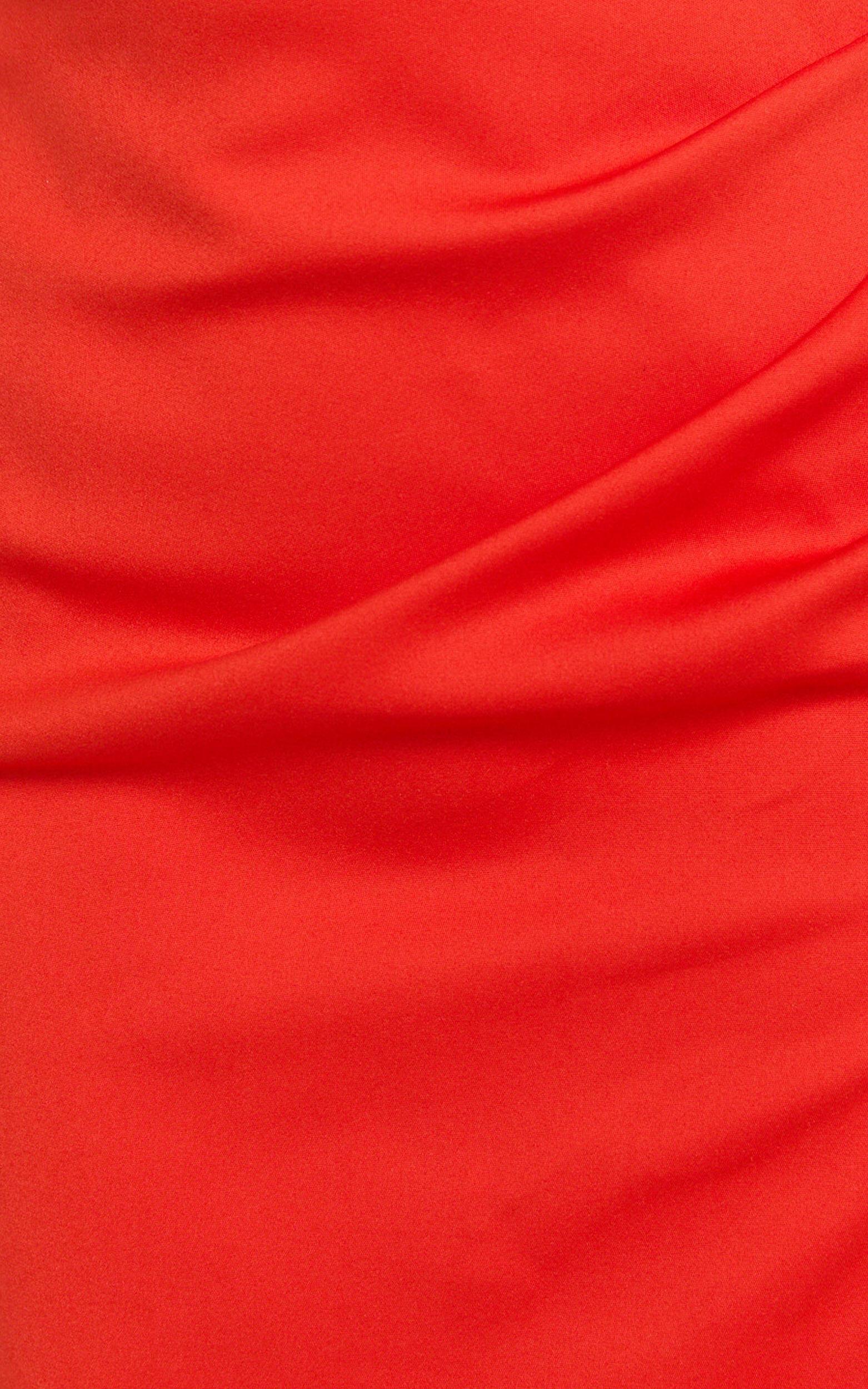 Alissa Midi Dress - Bustier Strappy Pleat Side Fitted Dress in Tangerine Product Image