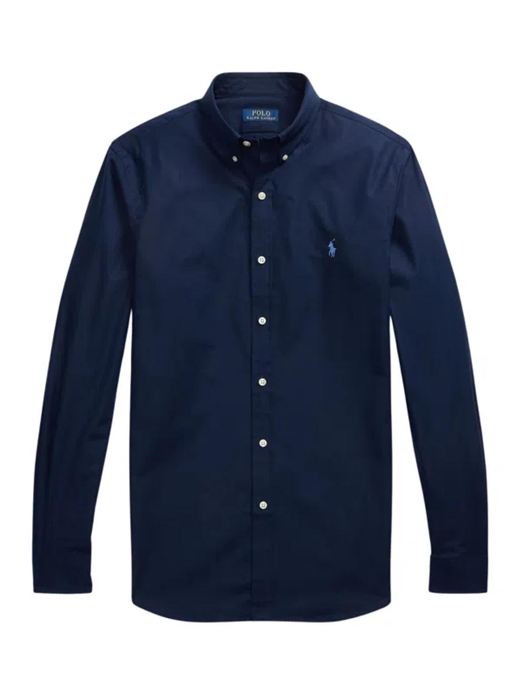 POLO RALPH LAUREN Camicia Bd In Popeline Stretch Slim-fit Shirt In Blue Product Image