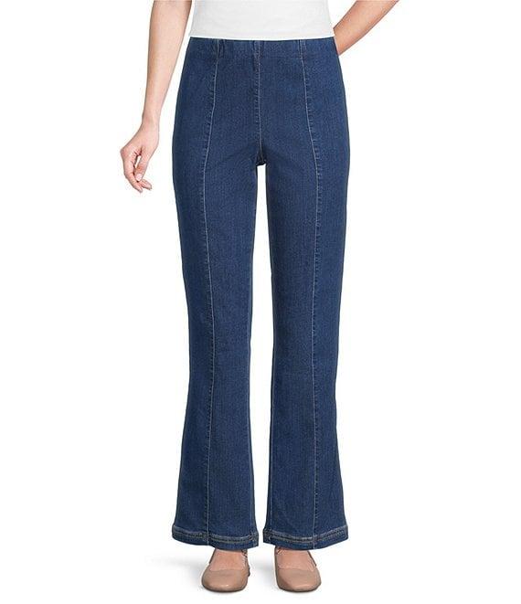 Intro Nia Slimming High Waist Seam Detail Pull-On Flare Leg Pants Product Image