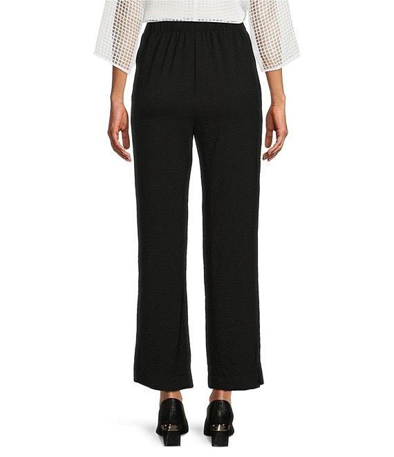 IC Collection Crinkle Woven Elastic Waist Wide Leg Pull-On Pants Product Image