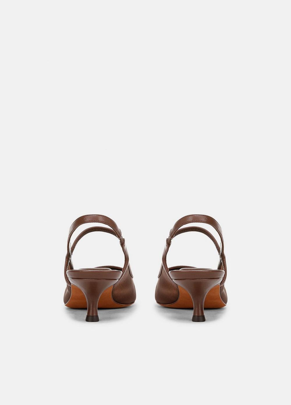 Venice Leather and Mesh Slingback Kitten Heel Product Image