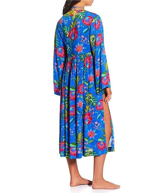 JOHNNY WAS Rumba Mix Flare Maxi Caftan Swim Cover Up Product Image