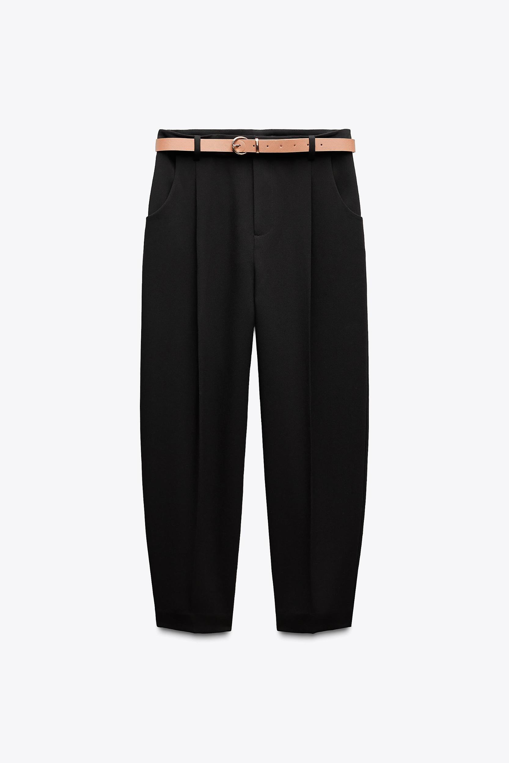 PLEATED PANTS WITH BELT Product Image