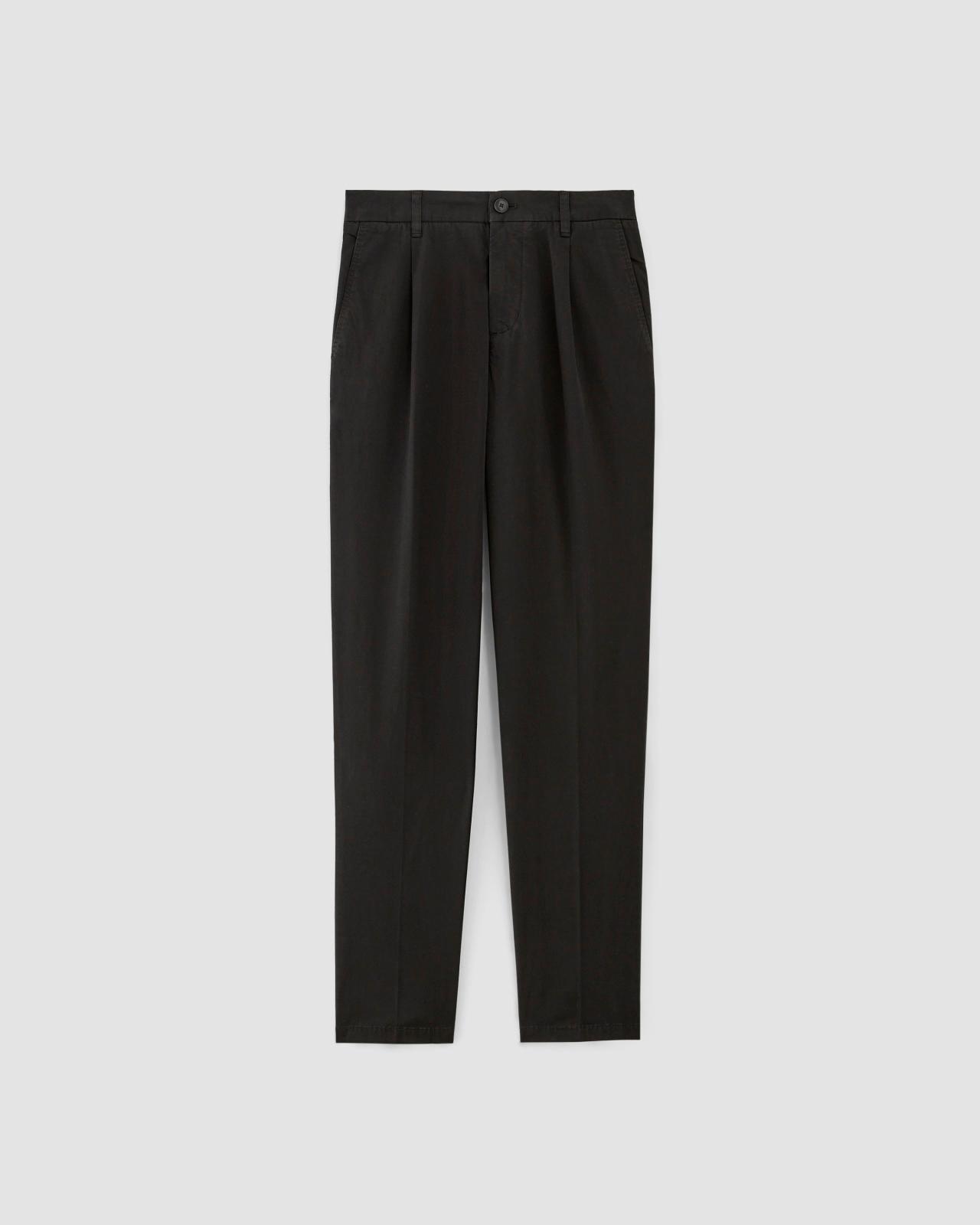 Slim fit tailored pants in wool with satin waistband Product Image
