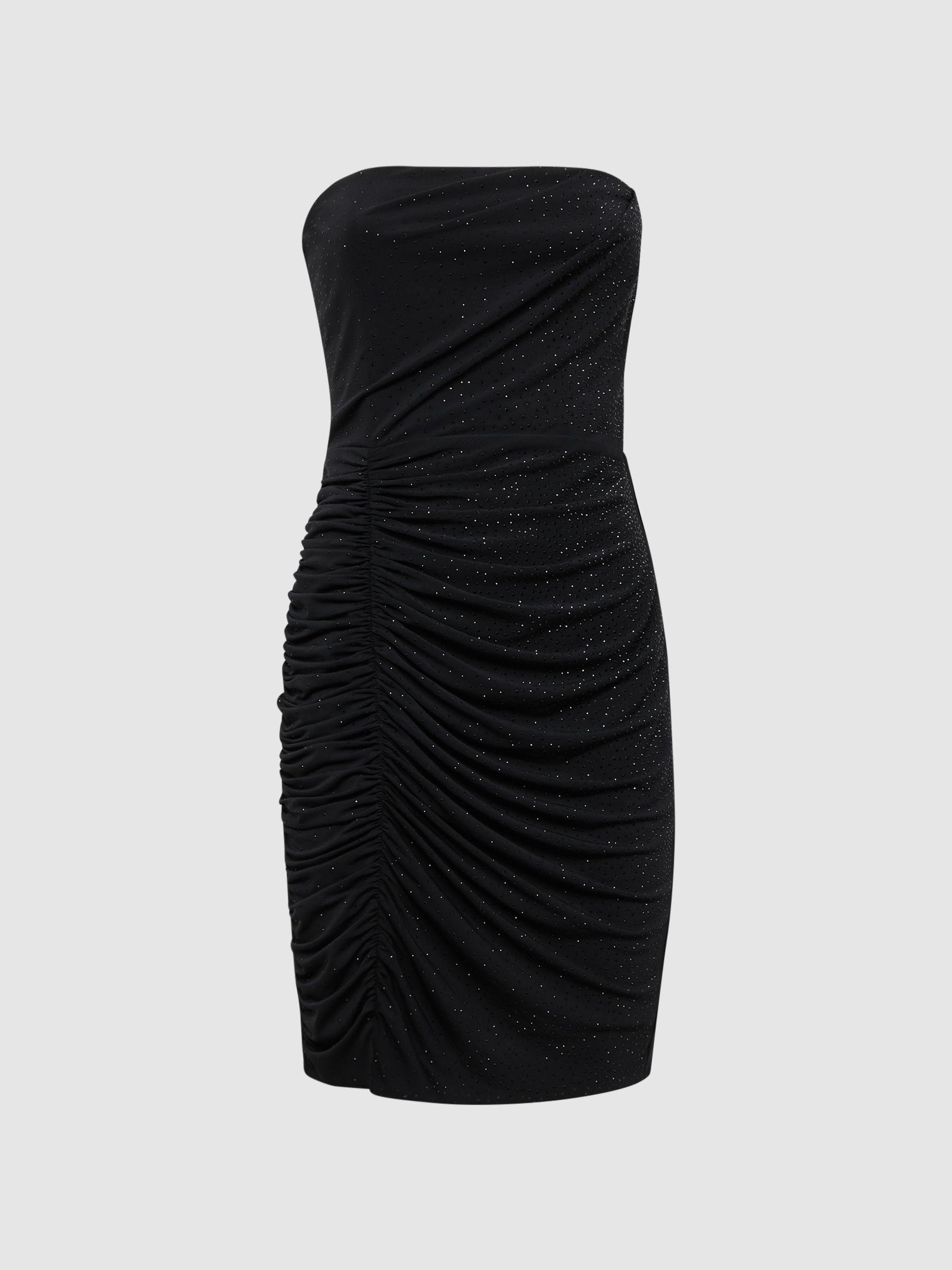 Halston Embellished Strapless Mini Dress in Black Product Image