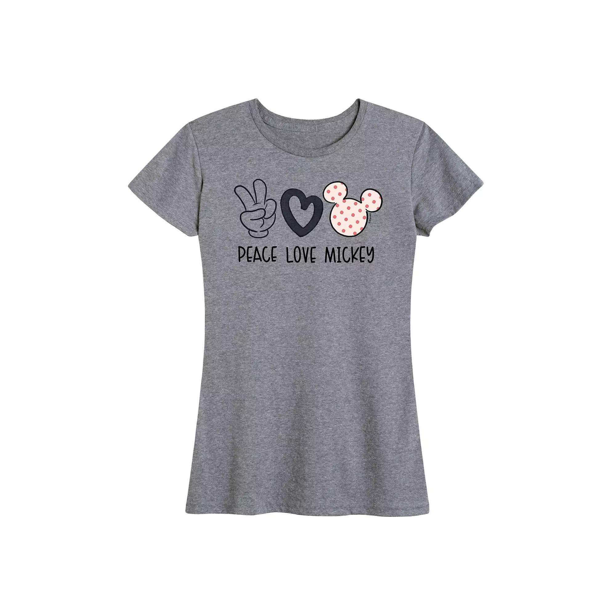 Disney's Mickey Mouse Women's Peace Love Graphic Tee,  Product Image