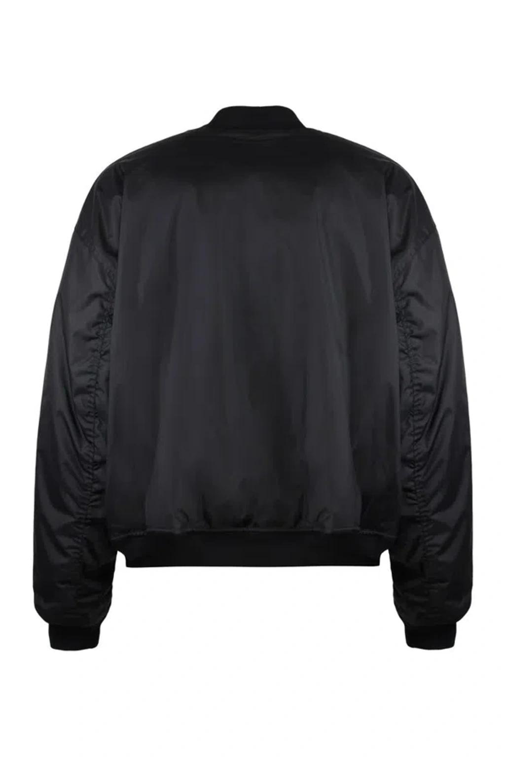 BALENCIAGA Nylon Uniform Merch Large Fit Bomber In Black Product Image