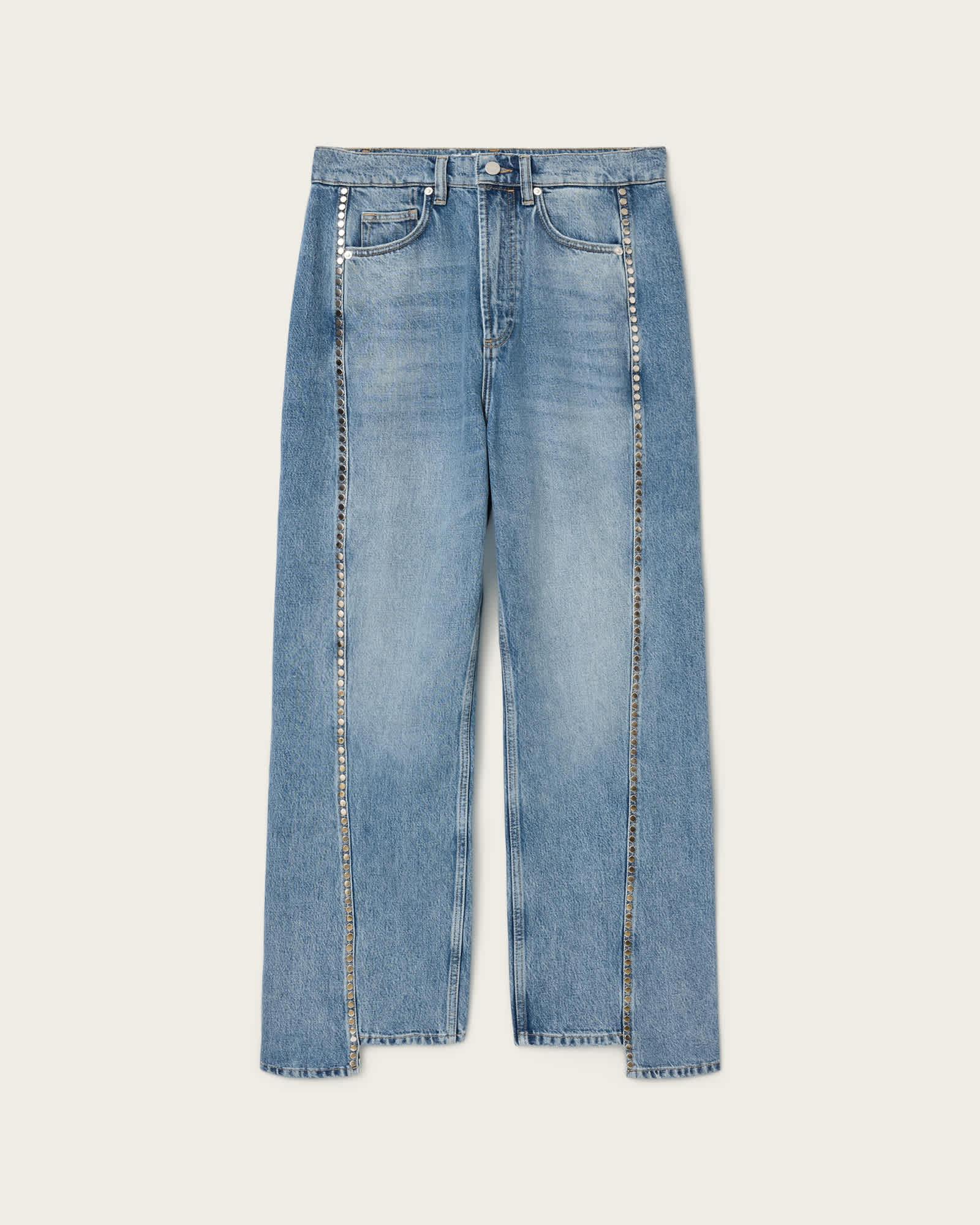 Frankie Loose Fit Stud Denim Jeans Vintage Indigo | ALLSAINTS US Product Image