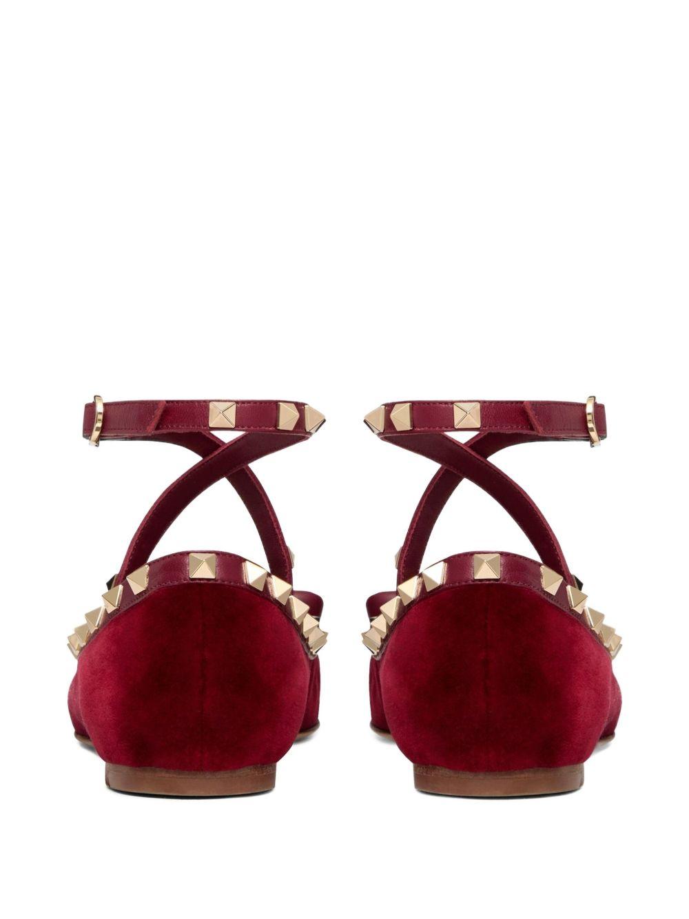 Rockstud velvet ballet flats Product Image