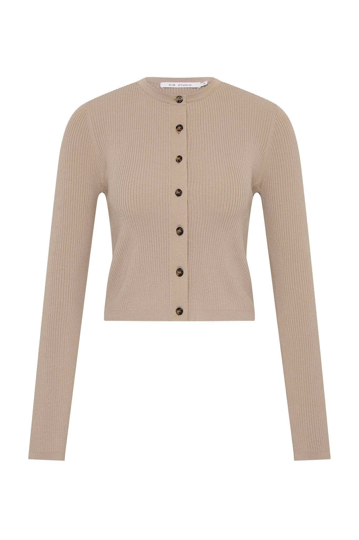 Deia Cropped Knit Cardigan Product Image