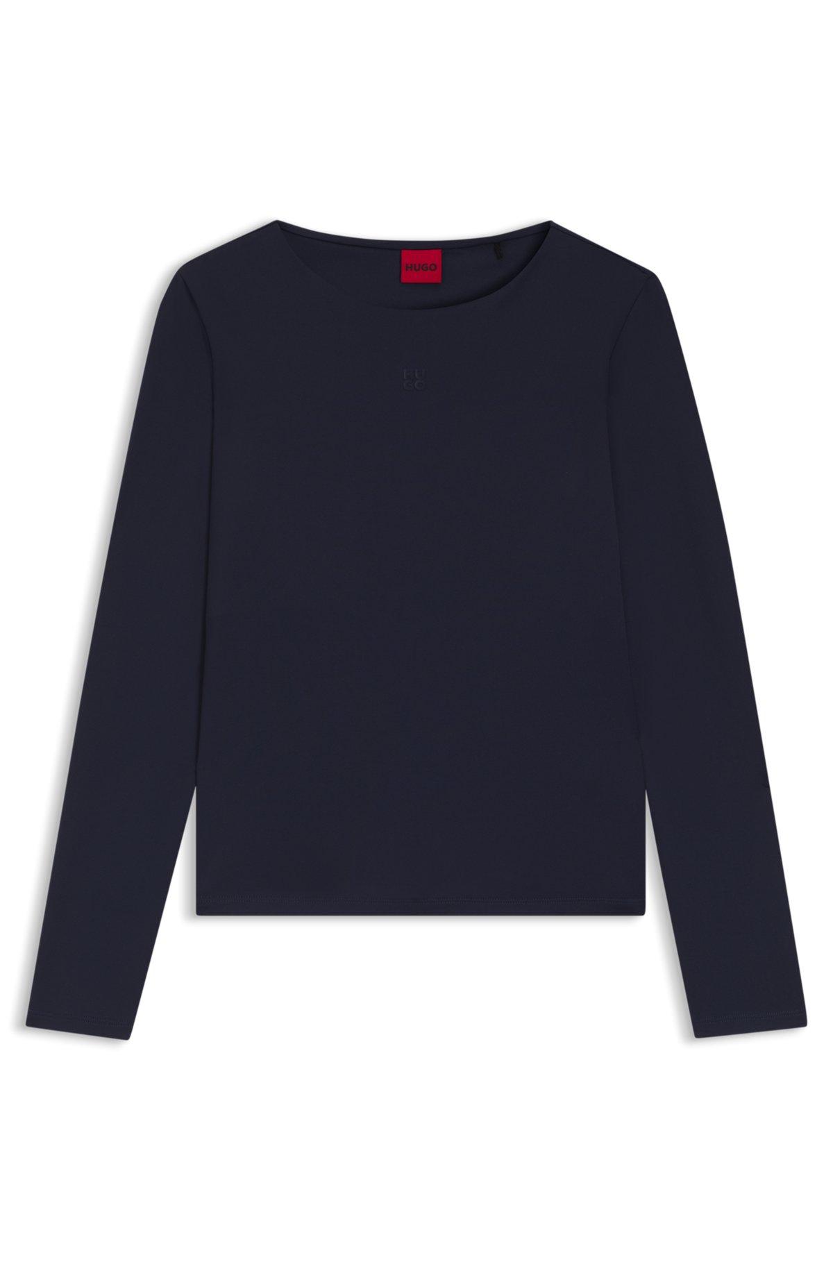 Stretch-jersey top with stacked-logo print Product Image