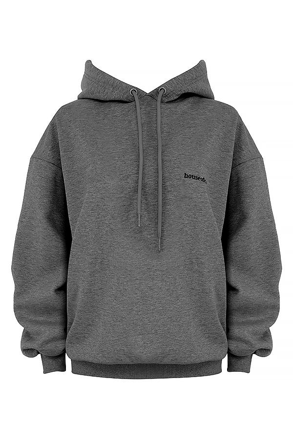 Halo  dark grey cotton fleece-back oversized hoodie Product Image