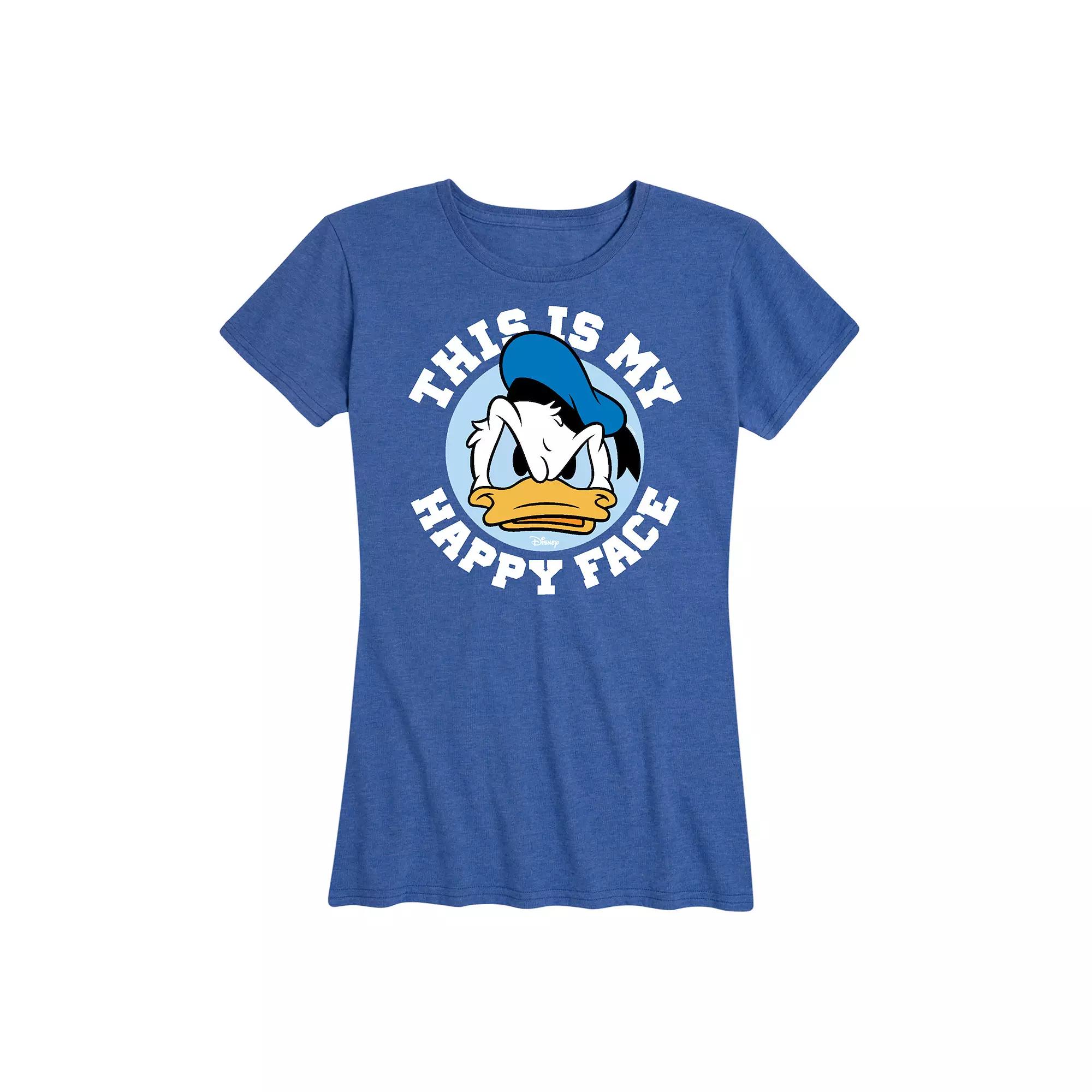 Disney's Donald Duck Women's This Is My Happy Face Graphic Tee,  Product Image