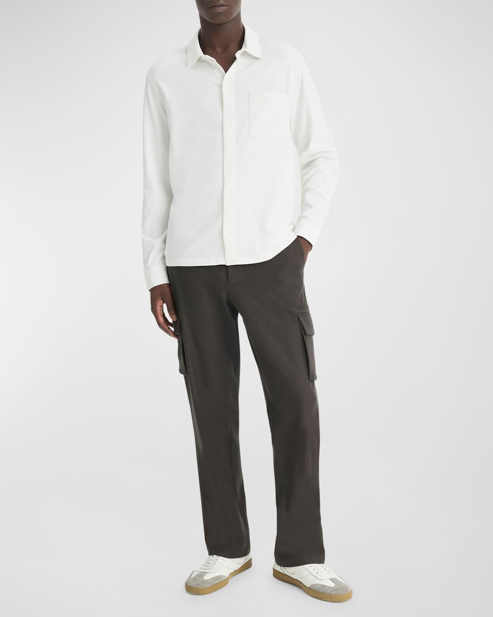 Men's Sueded Jersey Casual Button-Down Shirt Product Image