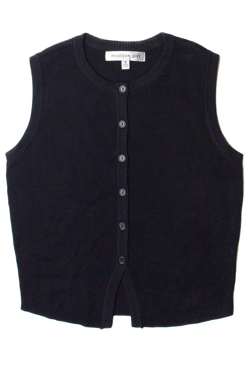 Button Front Lightweight Sweater Vest Product Image
