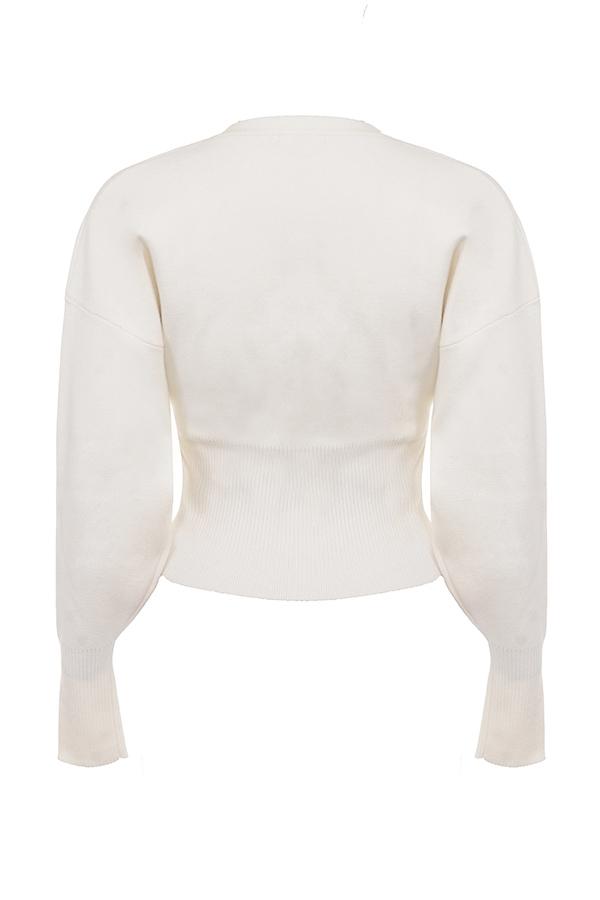 Noor  off white knitted cardigan Product Image