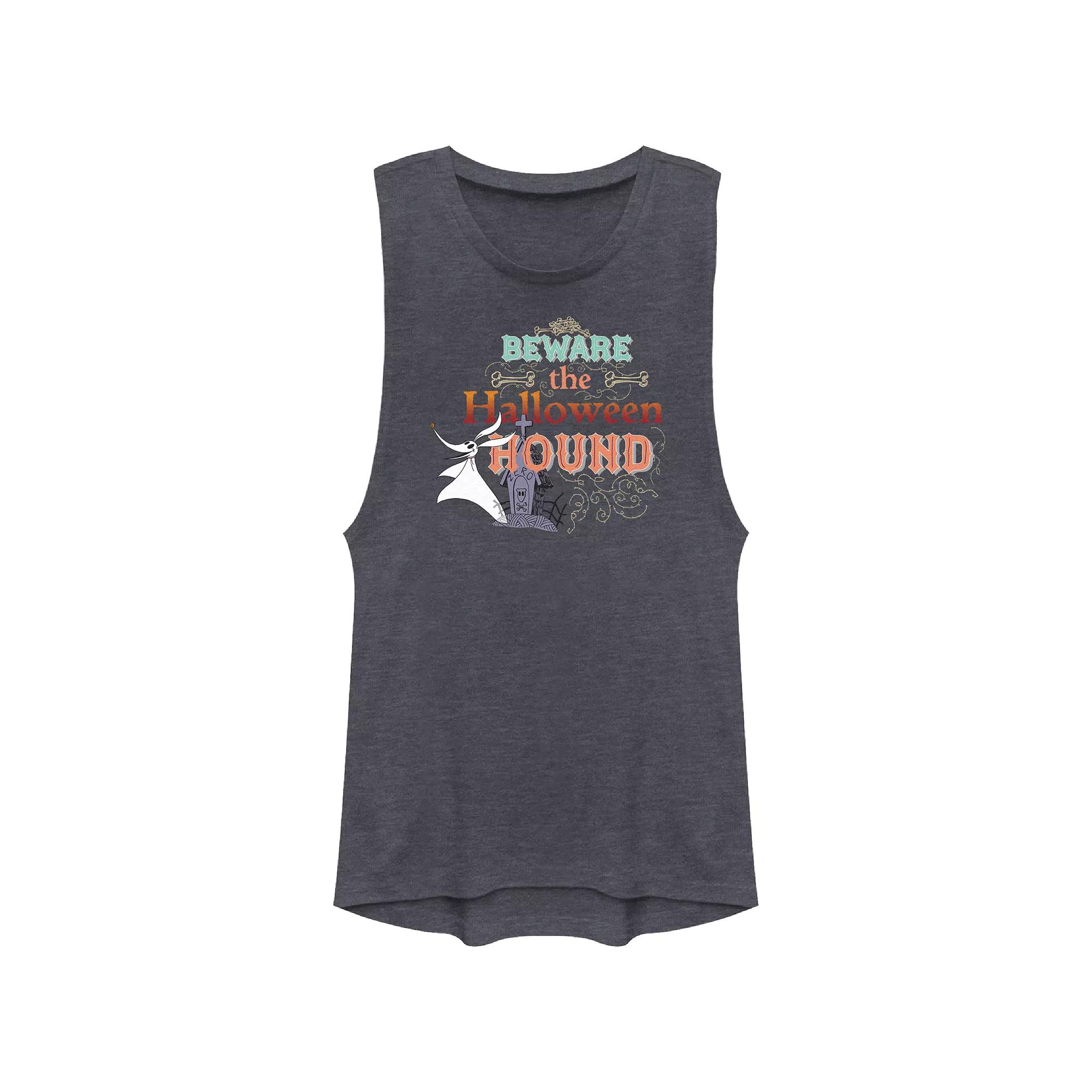 Disney's The Nightmare Before Christmas Zero Beware The Halloween Hound Juniors' Graphic Tank Top, Girl's, Size: XXL, Denim Grey Product Image