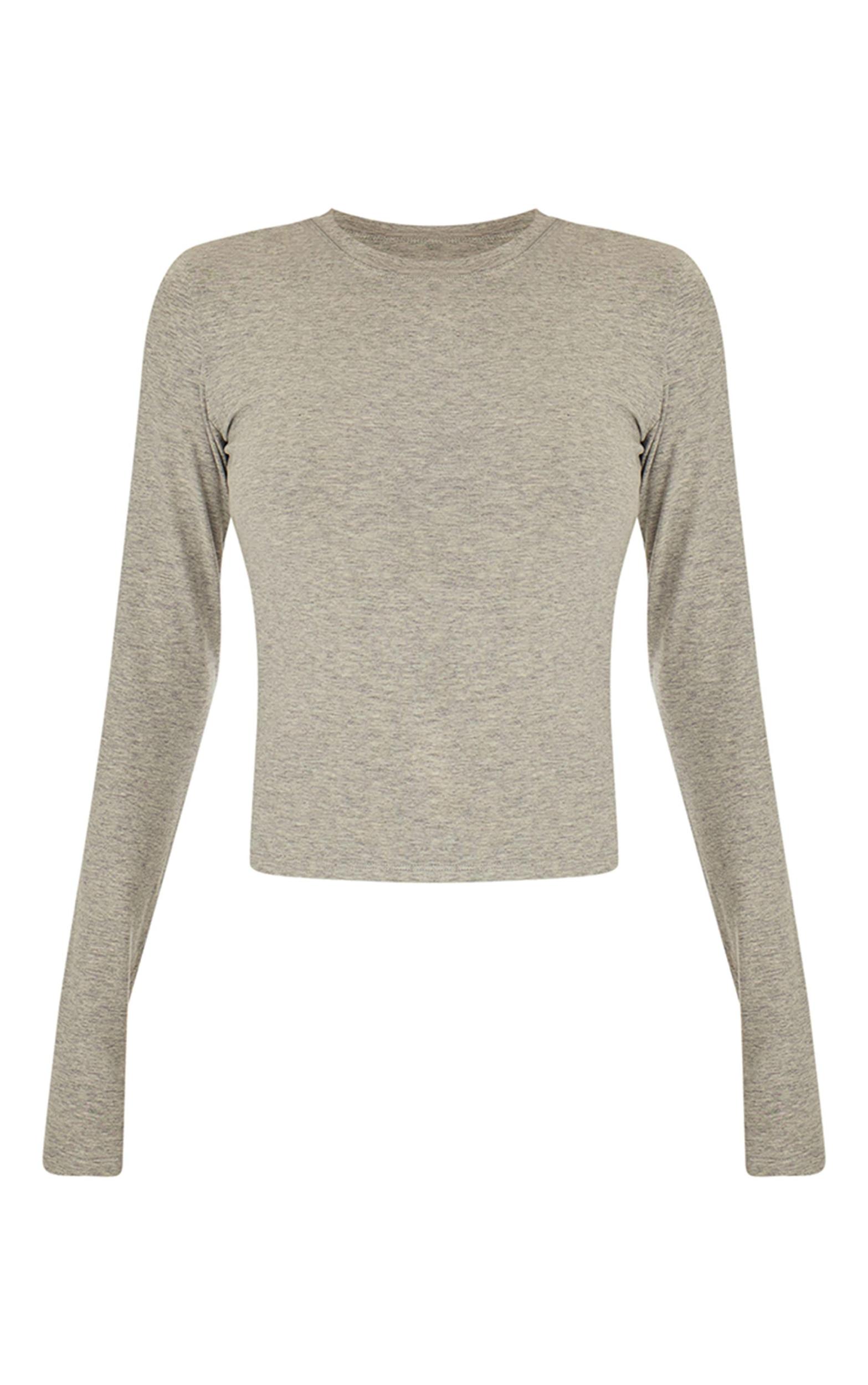 Ash Grey Sculpt Long Sleeve Gym Top Product Image