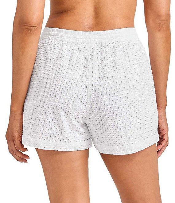Tommy Bahama Organic Cotton Eyelet Cove Elastic Drawstring Waist Pull-On Short Swim Cover-Up Product Image