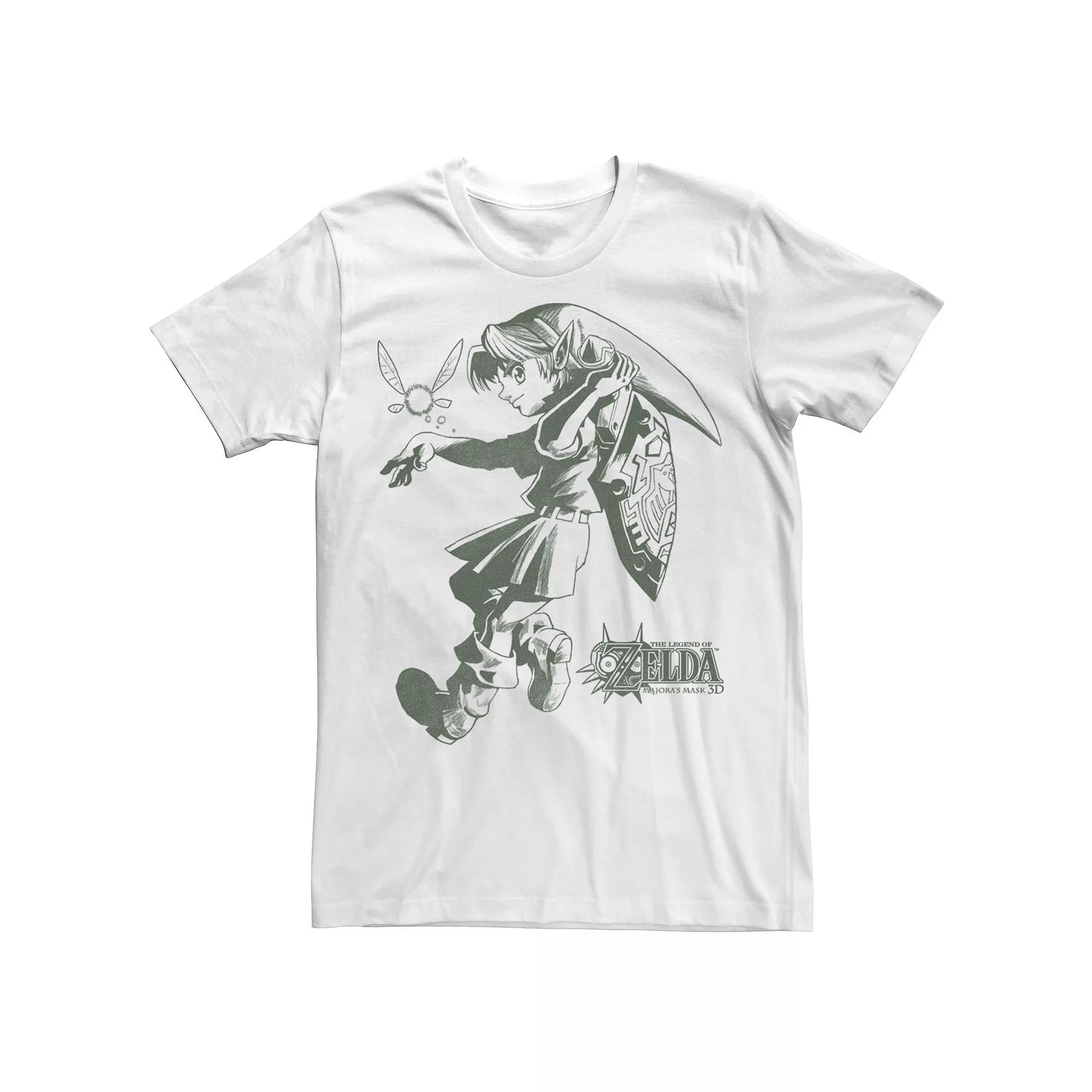 Men's Nintendo The Legend Of Zelda Lnk And Navi Line Art Portrait Tee, Size: Large, White Product Image