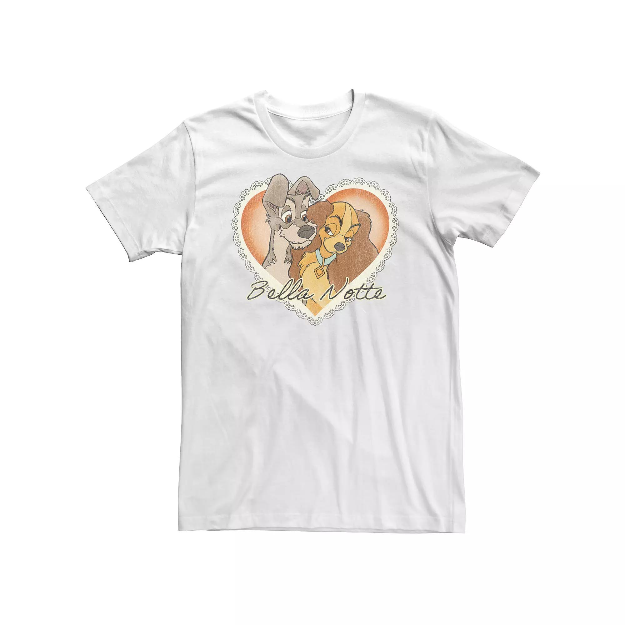 Big & Tall Disney Lady and the Tramp Vintage Valentine Tee, Men's,  Product Image