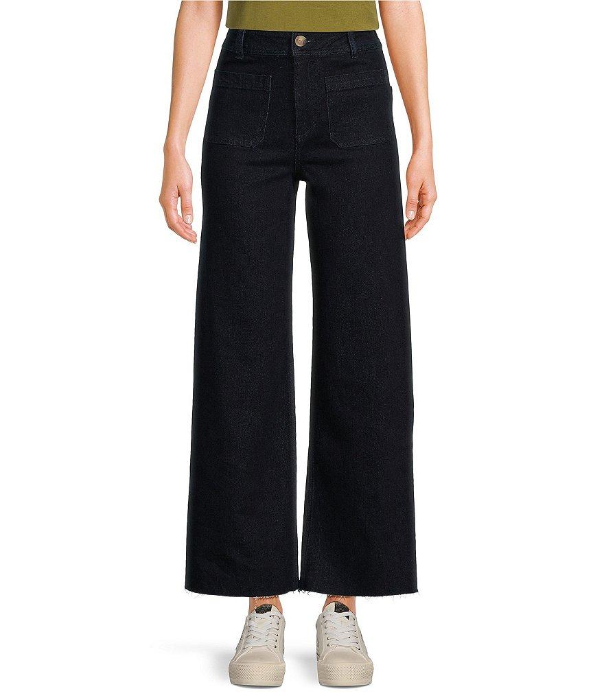 Every Pocket High Rise Frayed Hem Wide Leg Jeans Product Image