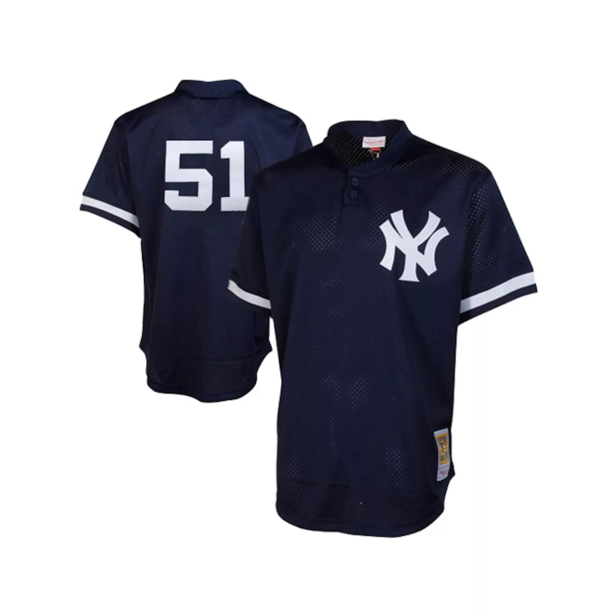 Men's Mitchell & Ness Bernie Williams Navy New York Yankees Cooperstown Mesh Batting Practice Jersey, Size: 4XL, Blue Product Image