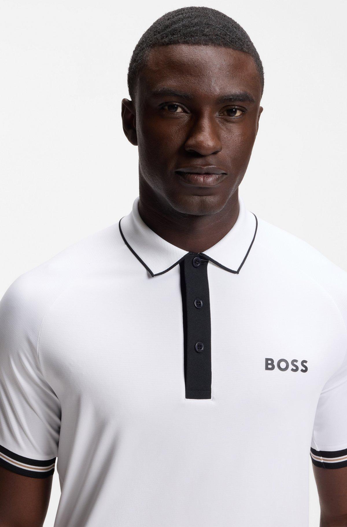Active slim-fit polo shirt with moisture management Product Image