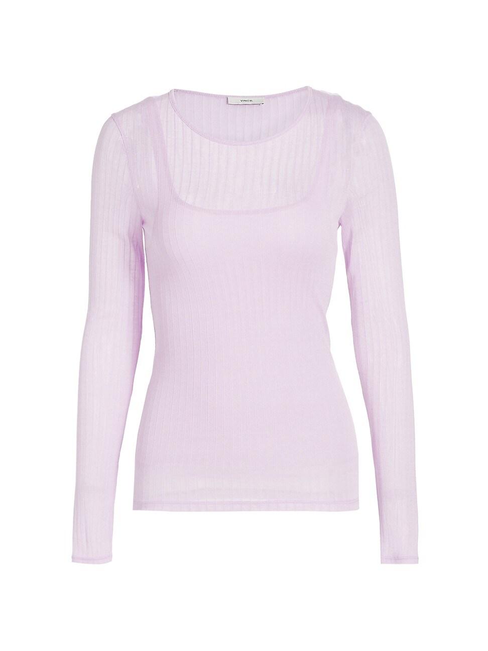 Womens Sheer Crewneck Sweater Product Image