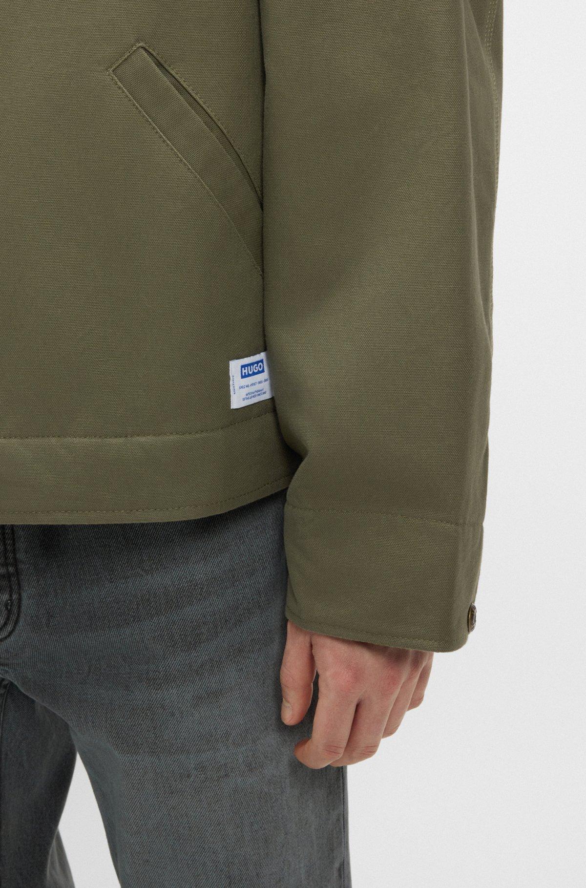 HUGO - Regular-fit jacket in lightly padded cotton canvas - Light Green Product Image