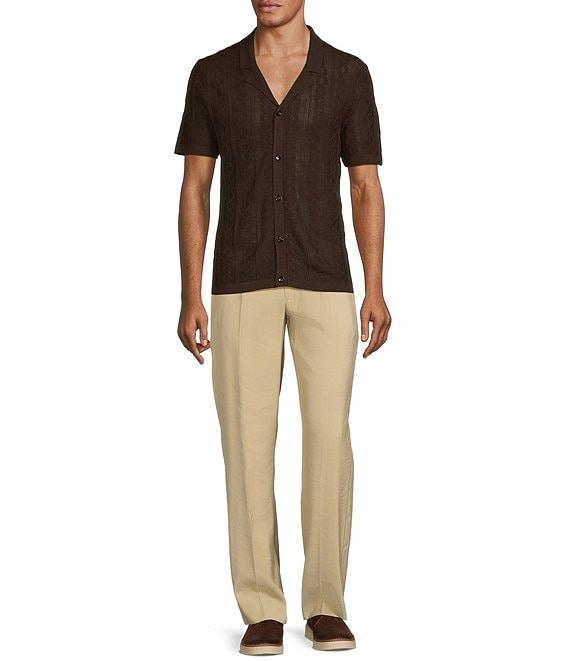 Murano Crocodile World Collection Textured Short Sleeve Woven Camp Shirt Product Image