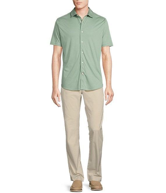 Cremieux Blue Label Solid Interlock Coat Front Knit Shirt Product Image