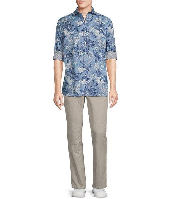 Cremieux Blue Label Key West Collection Palm Leaf Print Long Sleeve Woven Shirt Product Image