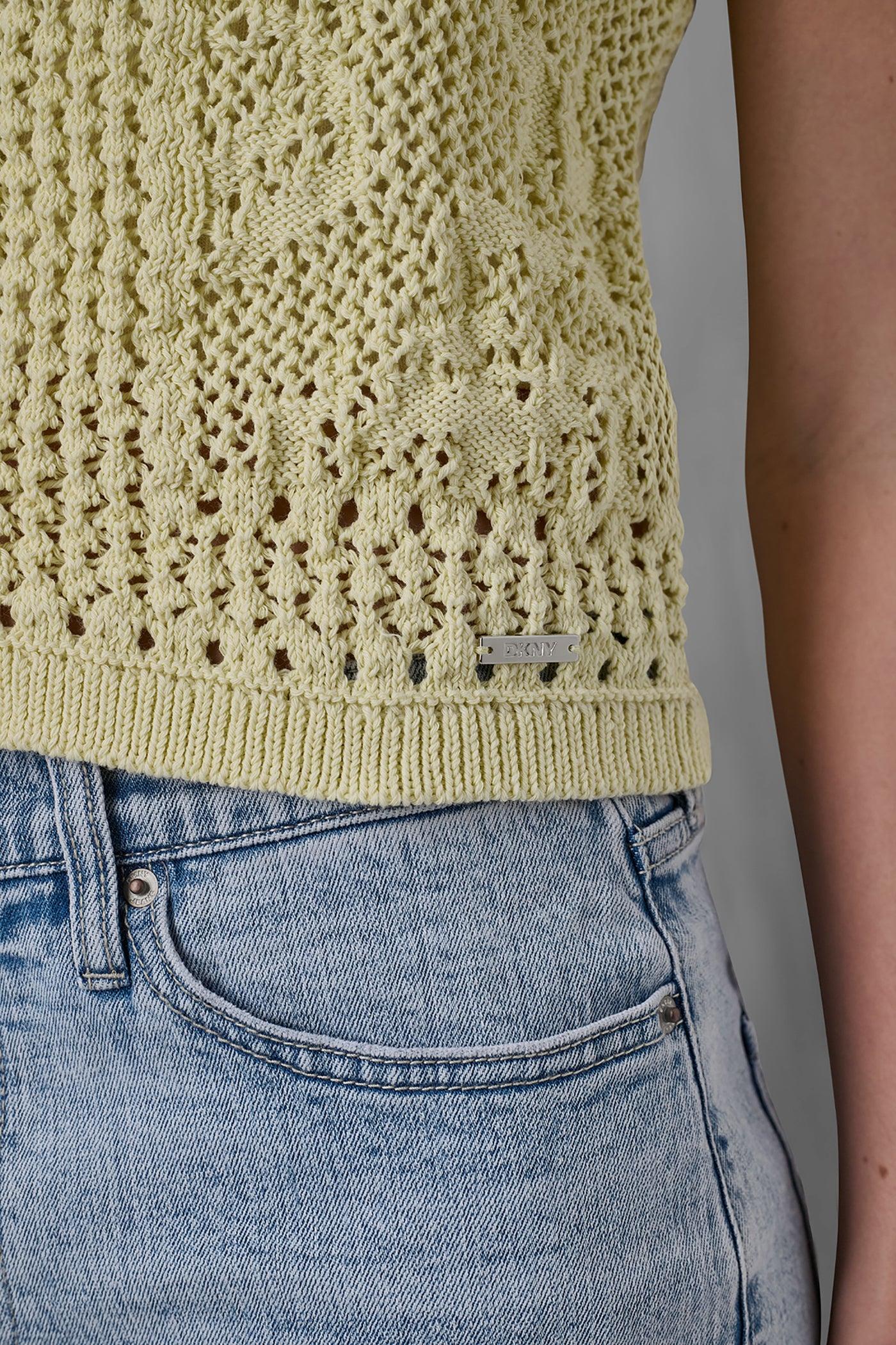 LACE STITCH BUTTON FRONT CARDIGAN Product Image