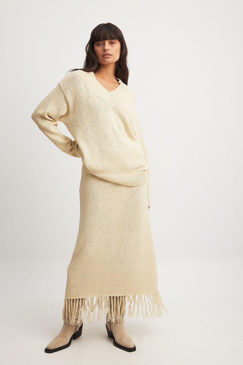 Knitted V-Neck Sweater Product Image
