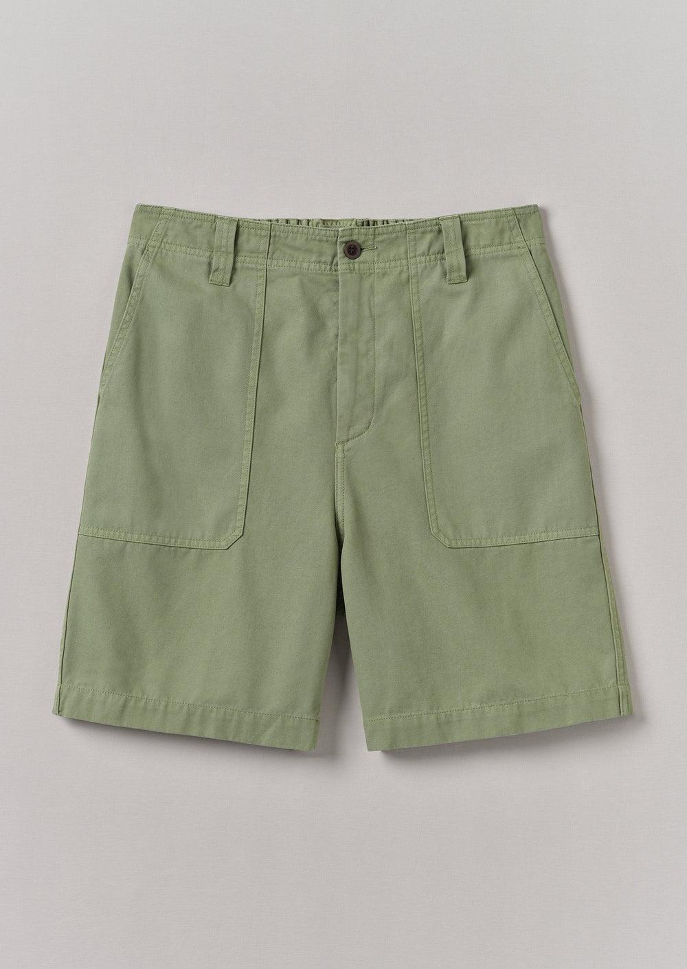 Cotton Canvas Shorts | Light Sage Product Image