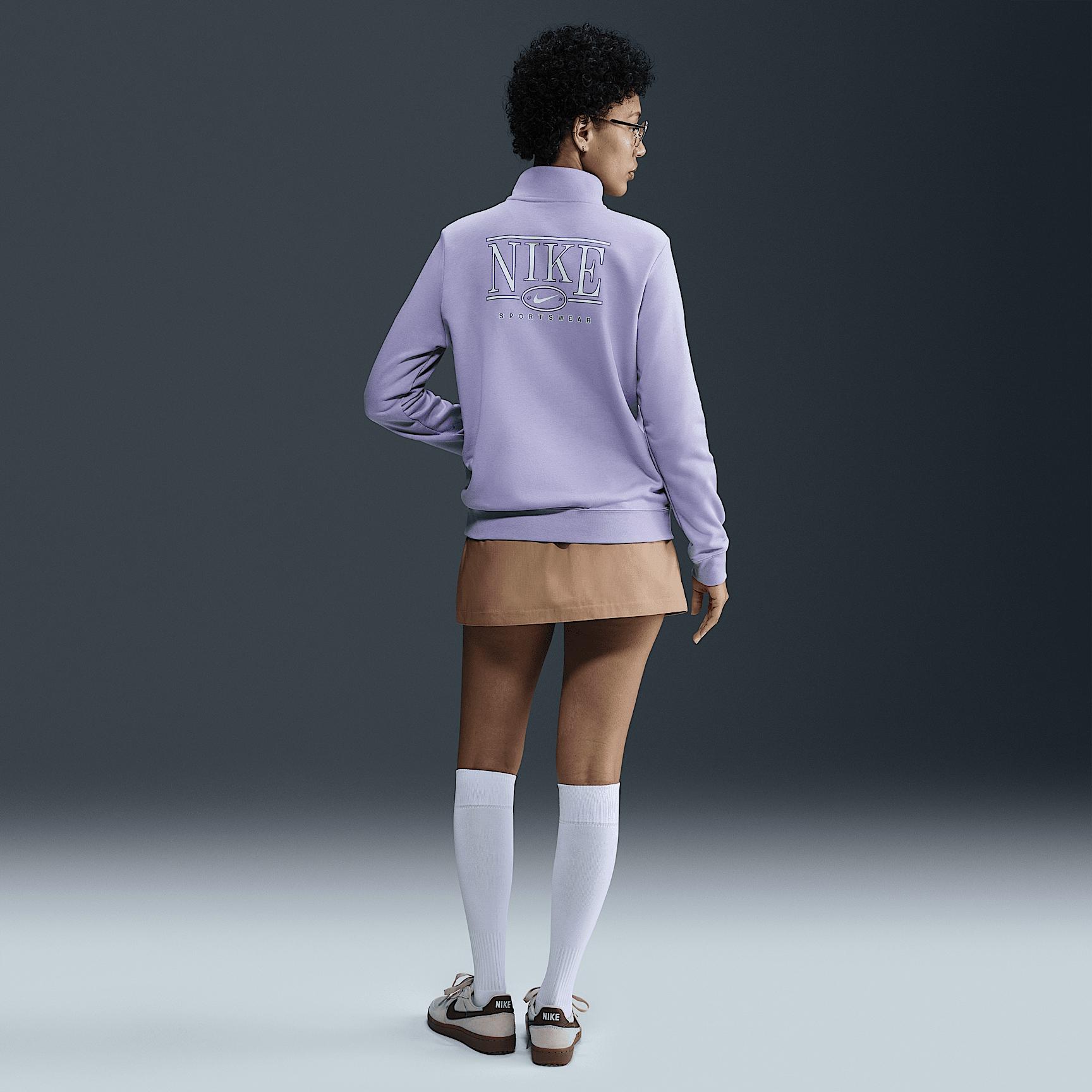 Womens Nike Sportswear Club Fleece Mock-Neck 1/2-Zip Graphic Top | HJ0985-533 Product Image