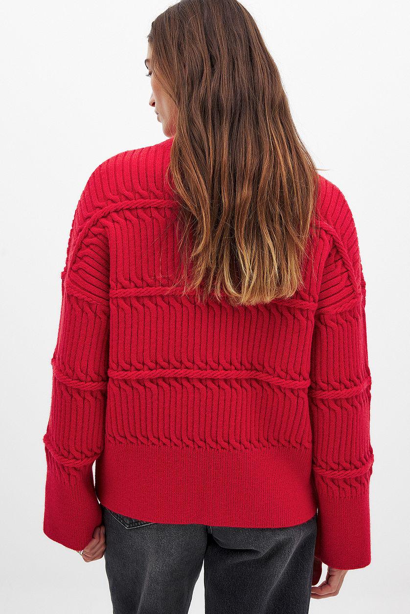 Cable Knitted Turtle Neck Sweater Product Image