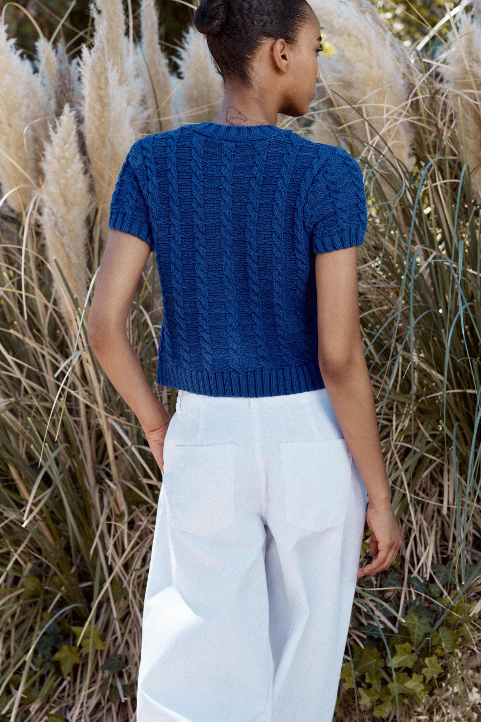 KNIT CARDIGAN WITH SHORT SLEEVES Product Image