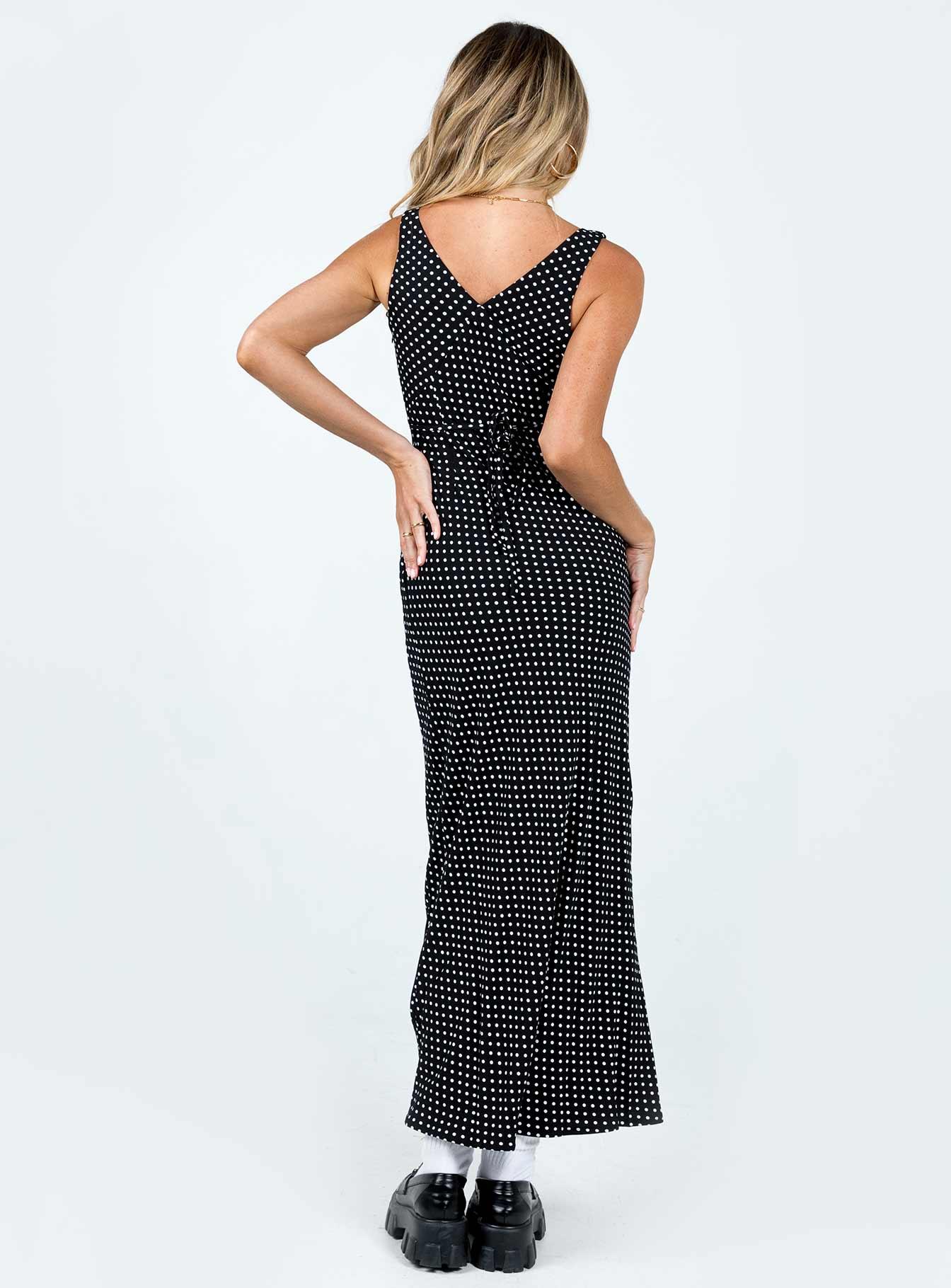Nellie Maxi Dress Black Polka Dot Product Image