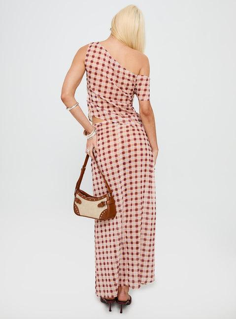 Surina Skirt Peach Check Product Image